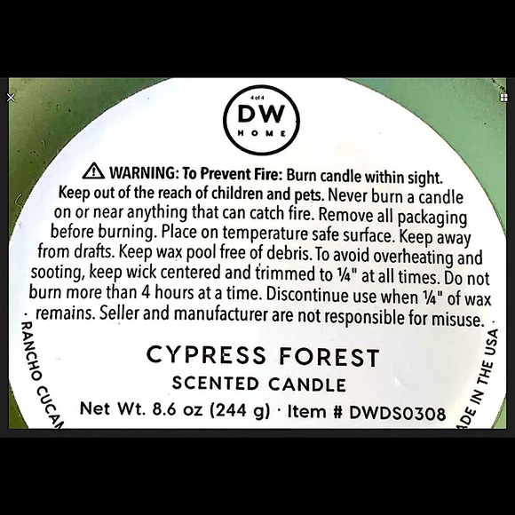 DW HOME CANDLE CYPRESS FOREST RICHLY SCENTED NEW 1 WICK SOYWAX - Picture 4 of 4